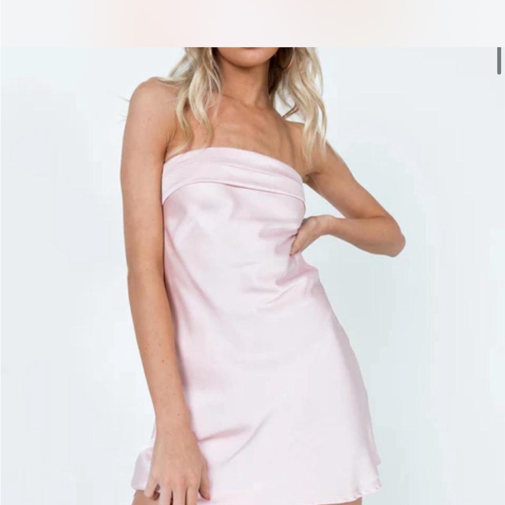 Princess Polly Pink Ruched Strapless Babydoll Dress